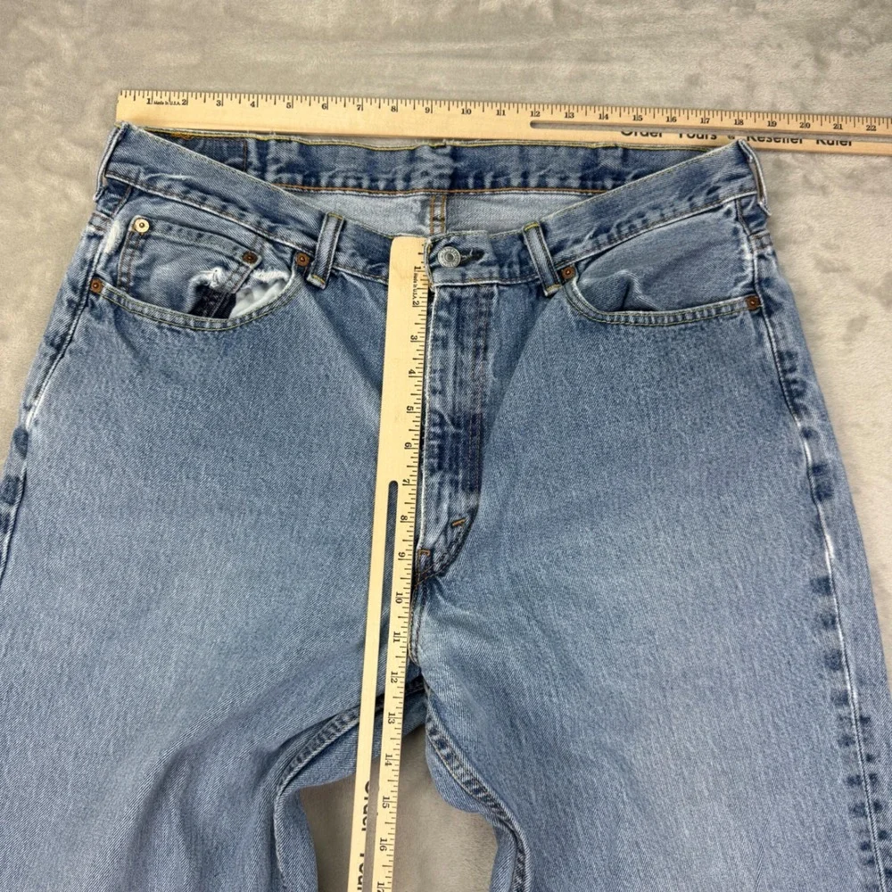 Levis 560 Jeans Mens 38x34(Fits 36) Relaxed Tapered 90s Vintage Light Wash Denim